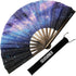 SoJourner Bags Rave Fan - Large Folding Fan - Clack Fan Hand Fan for Raves, Halloween, Burlesque, Rainbow Outfits for Women & Festival Accessories...