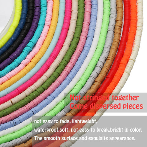 2000 Pcs Pink Clay Beads for Bracelets Making, Polymer Spacer Flat Beads DIY for Jewelry Necklace Earring Making Kit, Preppy Aesthetic Heishi Hesh...