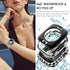 Surace Compatible with Apple Watch Bands 45mm for Women Series 9 8 7, Bling Diamond Rhinestone Link Bracelet with 2 in 1 Waterproof Bling Case Lac...