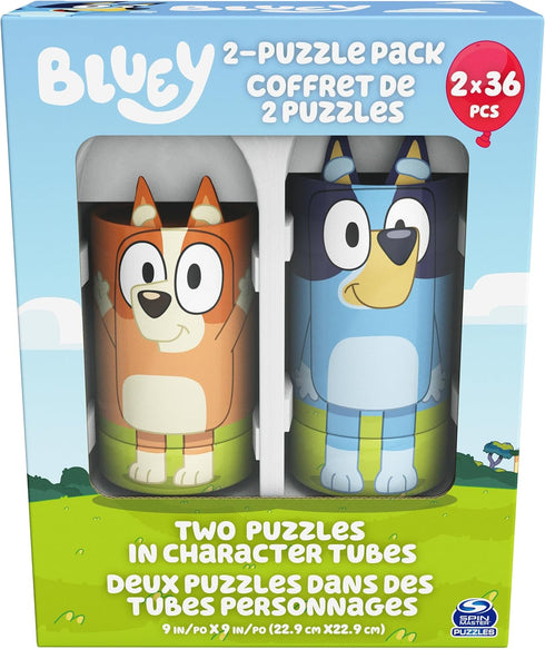 Bluey 36-Piece Jigsaw Puzzles Two Pack Bundle with Easy Tube Storage, Bluey Birthday Party Supplies, Bluey Party Favors, Bluey Toys for Kids 3+...