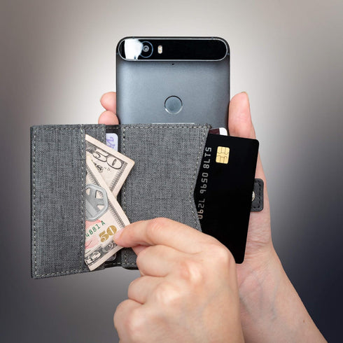 Cell Phone Card Holder Stick on Wallet Phone Pocket for iPhone, Android and All Smartphones (Black and Grey)......