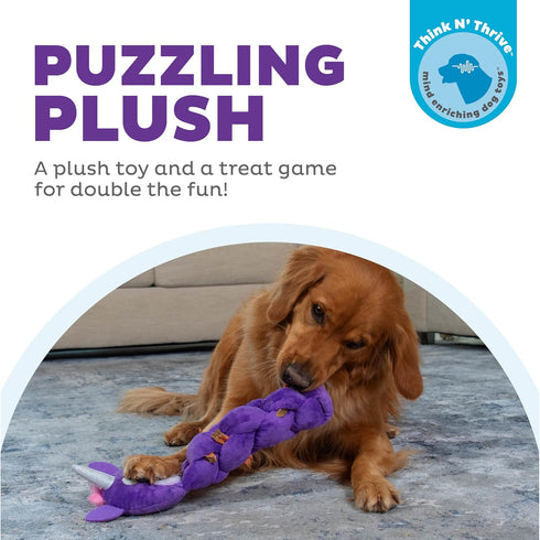 Outward Hound Nina Ottosson Twistiez Interactive Plush Dog Puzzle Dog Enrichment Toys Dog Treat Puzzle, Plush, Purple...