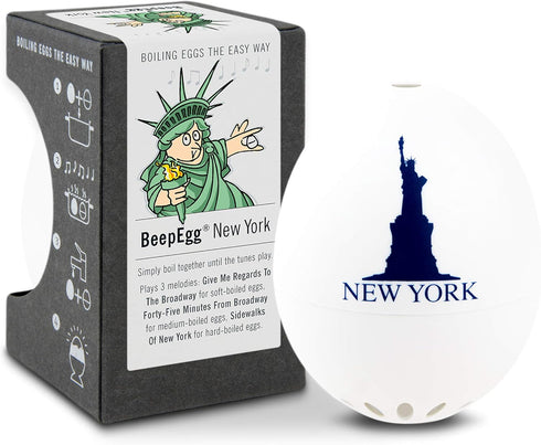 BeepEgg New York – Egg Timer for Boiling Eggs – Musical Egg Cooker for Soft, Medium, Hard Boiled Eggs – Food Safe – Singing Floating Egg Timer – E...