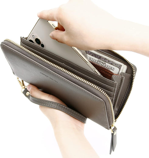 GEEAD Wallets for Women Large Capacity PU Leather Credit Card Holder Clutch Wristlet Wallet...