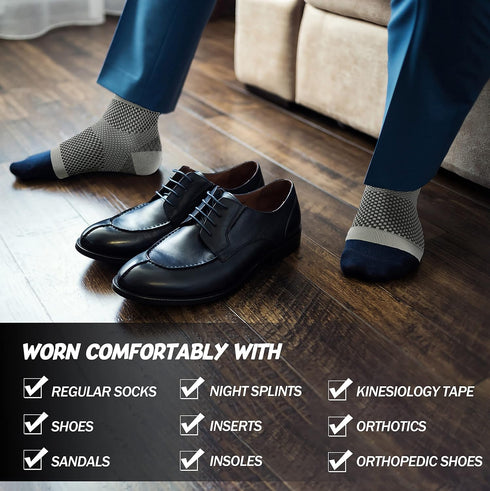 Compression Socks for Women & Men Open Toe (2 Pairs) - Best Ankle Compression Sleeve for Swelling, Achilles Tendonitis, Heel Pain & Plantar Fascii...