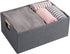 Fabric Storage Bin Box Foldable Cotton Linen Storage Basket with Wooden Handles Rectangular Cube Decorative Home Laundry Organizer Clothes Blanket...