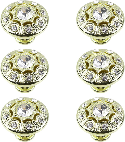 Geesatis 6 Pcs Crystal Cabinet Knobs Elegant Diamond Handles Knobs for Home Improvement Closet Drawer Cupboard Door Handles Accessories, with Moun...