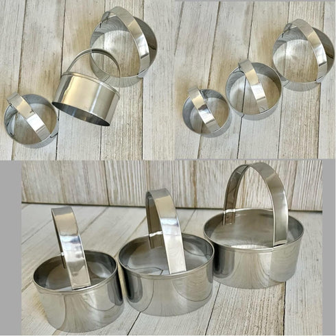3 Pieces Round Biscuit Cutter with Handle - Stainless Steel Round Circle Doughnut Cutter Baking Molds Assorted Size...