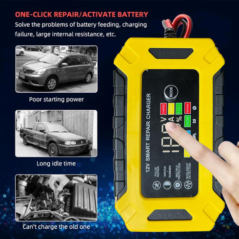 12V 6-Amp Car Battery Trickle Charger,Smart Portable Float Charger for Car, Motorcycle, Lawn Mower - Maintains SLA, AGM, Gel Cell, and Wet Lead Ac...