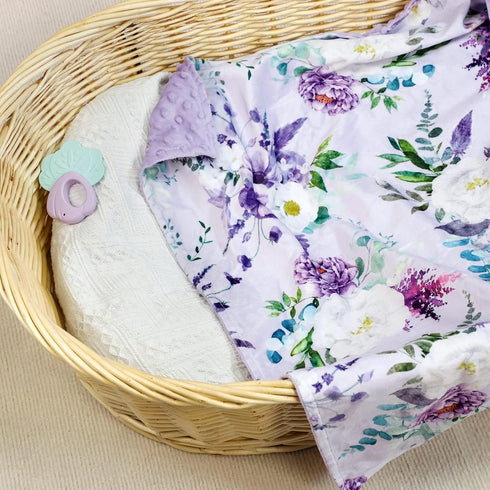 Baby Blankets for Girls Boys Soft Plush Minky Blanket 30x40 Inches with Double Layer Dotted Backing for Toddler Newborn, Purple Baby Crib Blanket ...