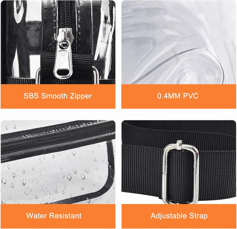 MAY TREE Clear Bag for Stadium Events Clear Messenger Bag Suitable for Concert Outfits and Sports Events...