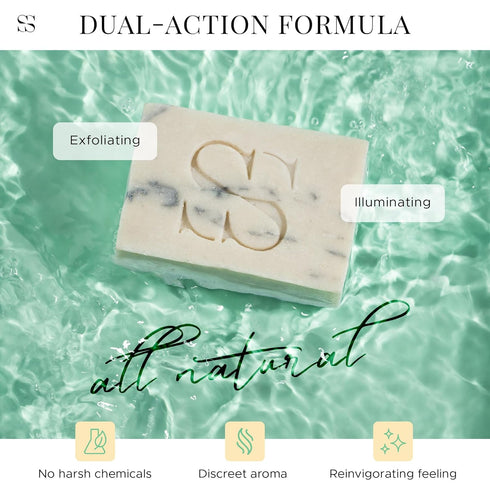 Shower Bar Soap - All Natural Bath Soap -Vegan Soap- Pumice Powder, Zeolite, Kaolin Clays - Body Wash Soap Bars with Camellia and Sunflower Oils -...