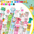 12 Pcs Multicolor Pens 10 in 1 Retractable Ballpoint Pens 0.5 mm Animals Ballpoint Pens Back to School Gift for Students Animal Shaped Design Shut...