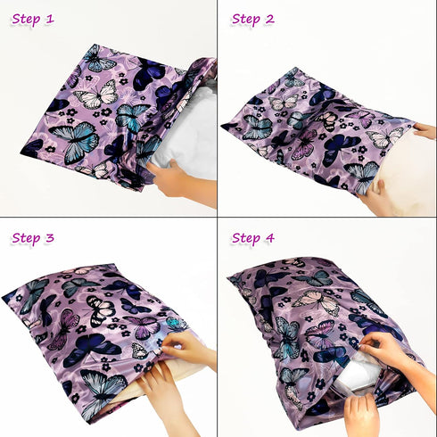Silk Satin Pillowcase for Hair and Skin Soft Satin Pillow Cases Standard Size Pack of 2, Wrinkle, Fade-Resistant with Envelope Closure (20’’x26’’,...