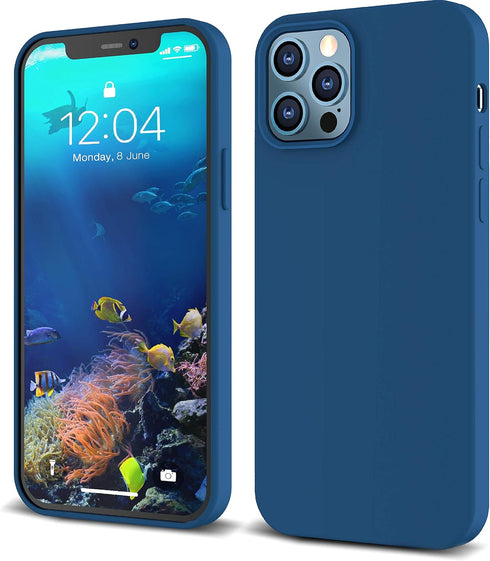 IceSword iPhone 12 Pro Max Case - Thin Liquid Silicone Shockproof Phone Case Cover, Royal Blue, Gel Rubber Drop Protective 6.7" [Soft Anti-Scratch...