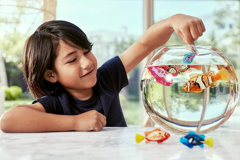 Robo Alive Robo Fish Robotic Swimming Fish (Teal + Orange) by ZURU Water Activated, Changes Color, Comes with Batteries, Amazon Exclusive (2 Pack)...