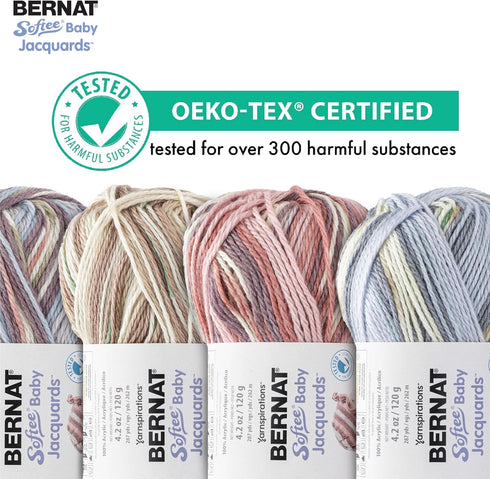 Bernat Softee Baby Jacquards Faded Blooms Yarn - 3 Pack of 4.2oz/120g - Acrylic - #3 DK (Light) - 287 Yards - Knitting, Crocheting & Crafts......