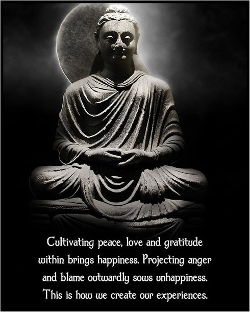 Posterizer 1 pcs-Cultivate Peace, Love & Gratitude For Happiness-Quotes-Motivational & Inspirational Art-Gift For Buddhism Meditation philosophy F...