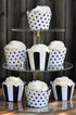 Black and White Cupcake Wrappers for Weddings, Graduations, Kids and Adult Birthday Parties, Baby Showers. Set of 24 Reversible Cup Cake Holder Wr...