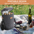 4 Bottle Carrier Tote, Thicken Felt Wine Carrier Padded Portable Wine Bottle Bag with Leather Handles & Shoulder Strap for Party, Picnic, Travel, ...