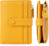 HKCLUF Small Wallet for Women,RFID Blocking Bifold Wallets Zipper Leather Coin Purse Credit Card Holder Wallets With ID Window(Yellow)...