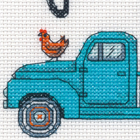 Dimensions Farm Fresh Personalized Counted Cross Stitch Kit for Beginners, 6" Diameter, 4 Piece...