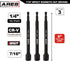 ARES 27010-3-Piece 7/16-Inch Magnetic Impact Nut Driver Bit Set - 6-Inch Length - Impact Grade Nut Setters with Industrial Strength Magnets...