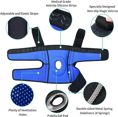 ABYON Adjustable Knee Braces for Knee Pain with Side Stabilizers for Man Women.Relieves Meniscus Tear,ACL, LCL, MCL,Arthritis.Non Slip Adjustable ...