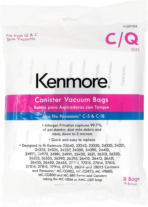 Other 50104 Kenmore Vacuum Bag, Type C and Q, 8-Pack Genuine Original Equipment Manufacturer (OEM) Part...