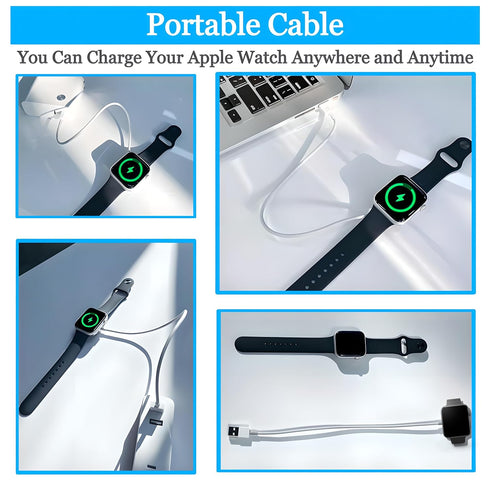 Short Charger Compatible with Apple Watch, Portable Wireless USB Charging Cord (1.15ft/14inch/35cm) Magnetic Cable for iWatch Series Ultra 2/Ultra...