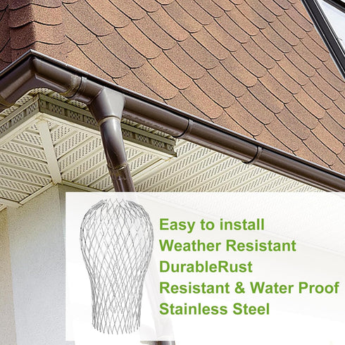 16PCS Gutter Guards 3 in Gutter Downspout Guard Adjustable Aluminium Leaf Filter Strainer, Gutter Protector from Leaves Filter Gutter Protection f...