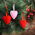 24 Pack Felt Heart Ornaments - Pink & Red Christmas & Valentine's Hanging Decorations...