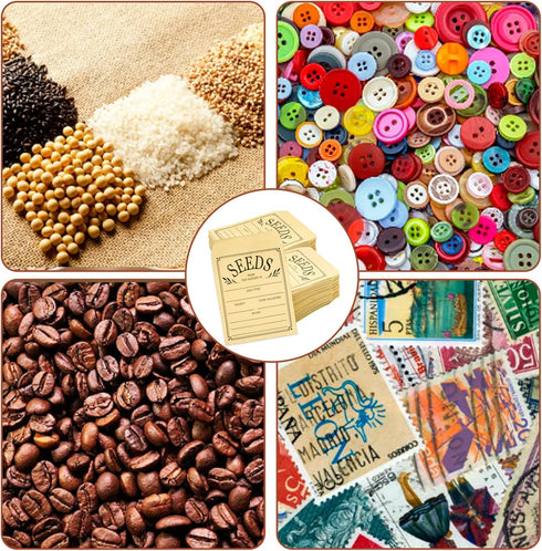 200Pcs Seed Envelopes, Seed Envelopes Resealable Small Seed Packets Envelopes Brown Paper Seed Envelopes with Printing, 3.1x4.7 Inch Self Sealing ...