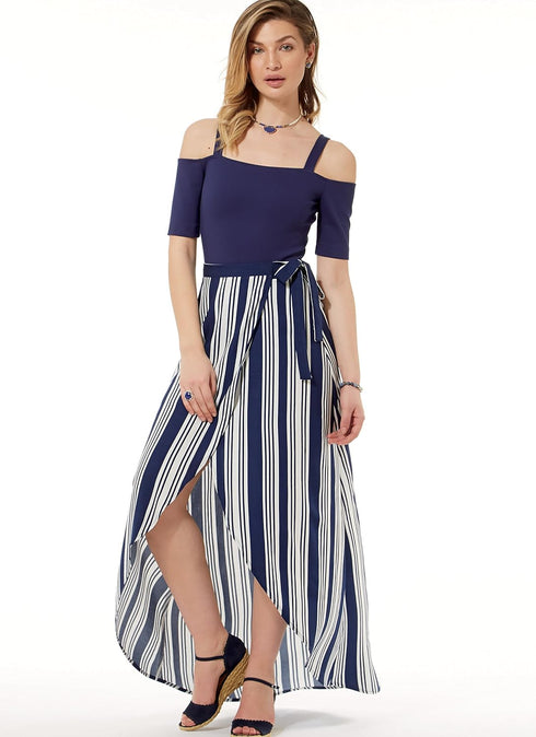 McCall Patterns Misses' Off-The-Shoulder Side Tie Bodysuits and Wrap Skirts...