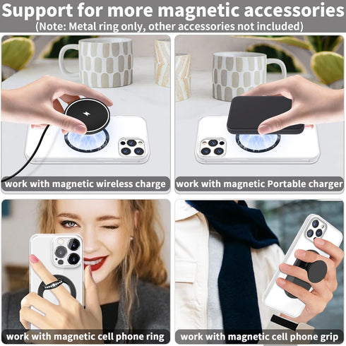 2Pcs Metal Ring Sticker for Pop Socket Magnetic Grip, Magnetic Adapter Adhesive for iPhone, Magsafe Wireless Charger (Black)......