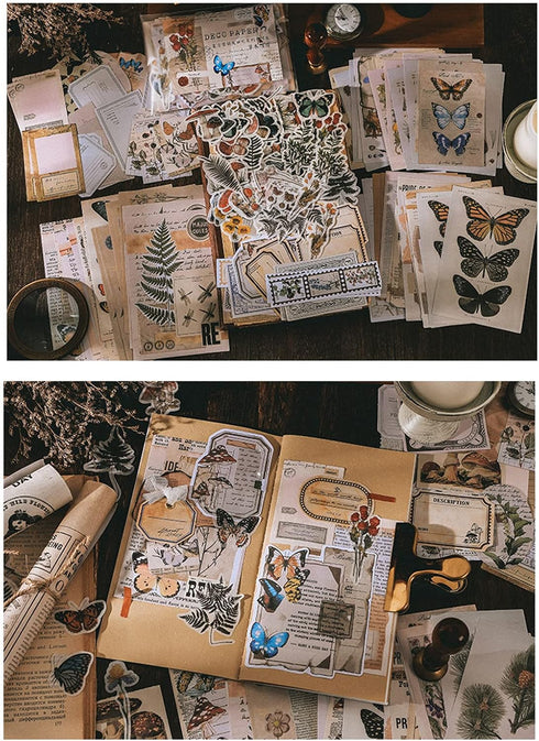 TIYPKE 200pcs Scrapbooking Stickers Herb Botanical - Mushroom Flowers Nature Butterfly journaling supplies Stickers for Bullet Journals Supplies A...