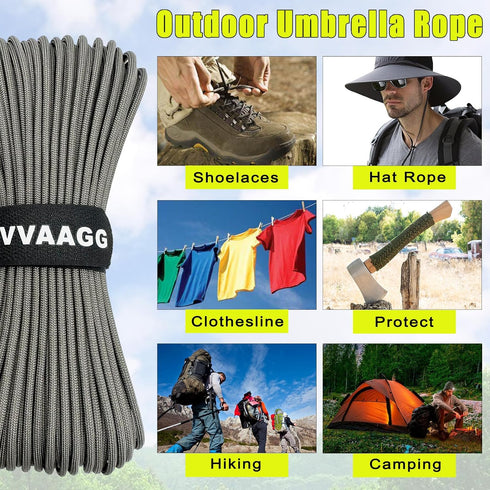 Climbing Utility Cord 100FT, 4mm Utility Heavy Duty 12 Strand Nylon Climbing Camping Rope, Tent Rope, Clothsline Rope, Marine Weatherproof Rope...