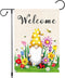 Welcome Gnome Flowers Garden Flag 12 x 18 Inch Double Sided Floral Bee Garden Flag(A)...
