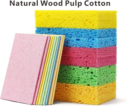Compressed Sponges,Natural Sponge Wood Pulp cotton?Sponges Kitchen, Sponges for Dishes,Household Cleaning Sponge...