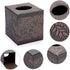 Sumnacon Square Leather Tissue Box Cover - Stylish Cube Tissue Box Holder with Magnetic Bottom, Decorative PU Tissue Box for Vanity Dresser Night ...