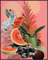 Posterizer 1 pcs-pink and peachy girly fruits collage-Abstract & Modern Art-Floral & Botanical Art-Gift for Art Lovers- UNFRAMED Wall Art...