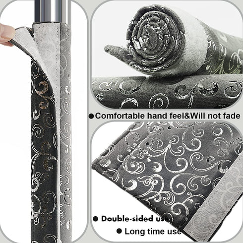 Volecy Refrigerator Door Handle Covers, Set of 6 Washable Cloth Decor Keep Appliance Clean for Fridge Microwave Stove Bathroom Catch All Stains Dust Dirty Fingerprint(Printed Grey Velvet)