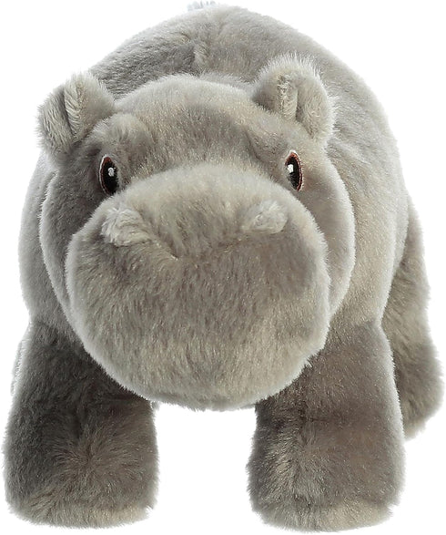 Aurora® Eco-Friendly Eco Nation™ Hippopotamus Stuffed Animal - Environmental Consciousness - Recycled Materials - Gray 10.5 Inches...