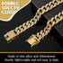 LEIFIDE Dog Chain Collar Diamond Link Dog Collar 12 mm Wide Dog Necklace Metal Cat Chain Pet Crystal Collar Jewelry Accessories for Small Medium L...