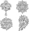 Geyoga 4 Pcs Women's Rhinestone Brooches Set Flower Crystal Brooches Pins Vintage Wedding Brooches for Banquet Wedding Graduation Daily Jewelry Su...