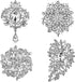 Geyoga 4 Pcs Women's Rhinestone Brooches Set Flower Crystal Brooches Pins Vintage Wedding Brooches for Banquet Wedding Graduation Daily Jewelry Su...