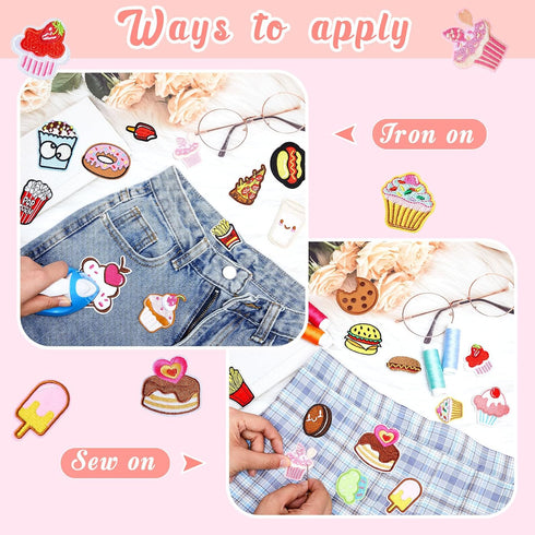 Waydress 24 Pieces Cupcake Embroidered Patches Iron on Patches Cute Colourful Patches for Clothing Sew on Patches for Jackets Backpacks Jeans Hats...