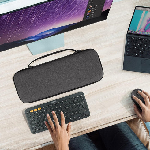 GEEKRIA Hard Case Compatible with Logitech K380s/k380 + M355/350s, Keyboard and Pebble Mouse Combo Protective Travel Bag for Small Compact Keyboar...