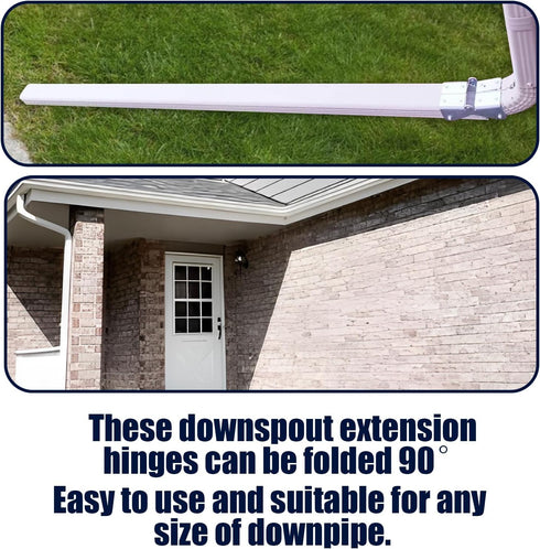 4 Pack Gutter Downspout Extensions Gutter Hinges Downspout Extension for Rectangle or Square Downspout...