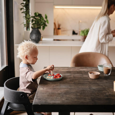 mushie Silicone Baby Bib | Adjustable Fit Waterproof Bibs (Cambridge Blue)...